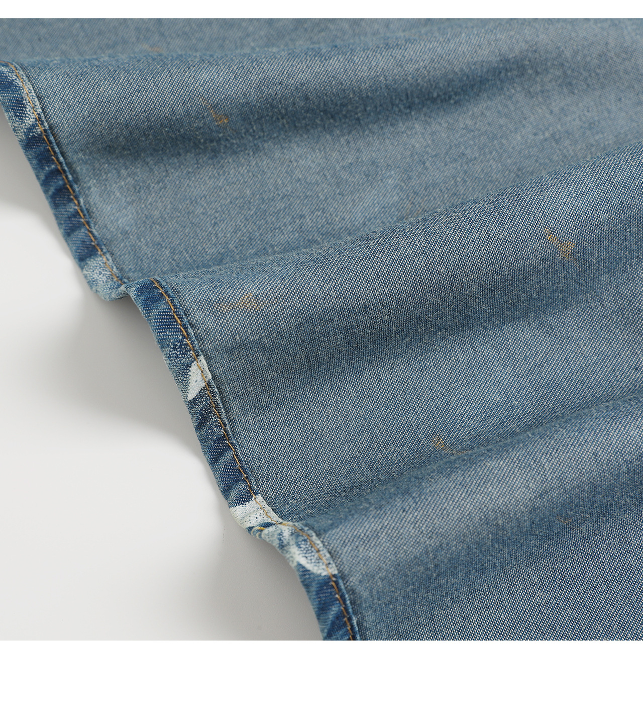 Đầm maxi nữ in họa tiết hoa bướm chất denim nhẹ thắt eo — Cao bồi xanh chi tiết 23