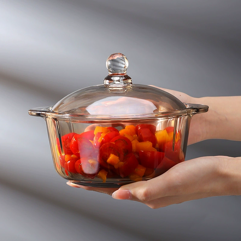 Стеклянная миска с крышкой, суповая миска для фруктов и овощей, увеличенная толщина