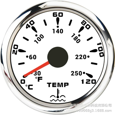 automobile instrument | direct supply yacht motorboat - water-temperature-meter-white-background-silver-edge