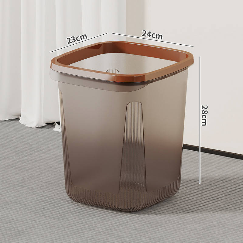 Bote de basura transparente de gran capacidad para el hogar, barril de almacenamiento de basura para el baño, sentido avanzado, canasta de basura de cocina, canasta de papel