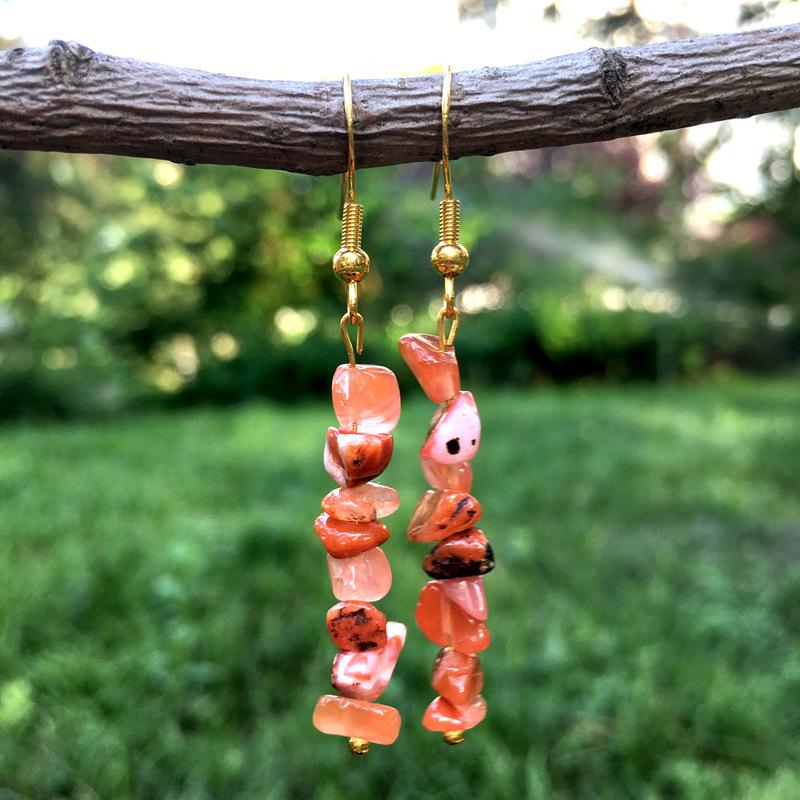 Simple Style Irregular Crystal Beaded Drop Earrings 1 Pair