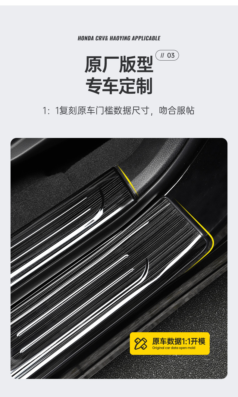 23-26 Honda Crv Door Sill Strip Modification Stainless Steel Welcome Pedal Decoration Haoying Trunk Protection Guard Plate