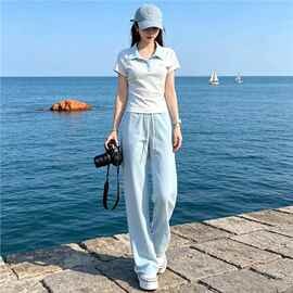 深圳南油2026新款套装女夏减龄穿搭ootd运动穿搭短袖长裤两件套