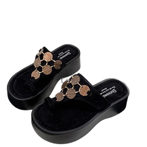 Zapatillas de verano para mujeres 2026 nuevas zapatillas de tacones gruesas de playa de vacaciones sandals