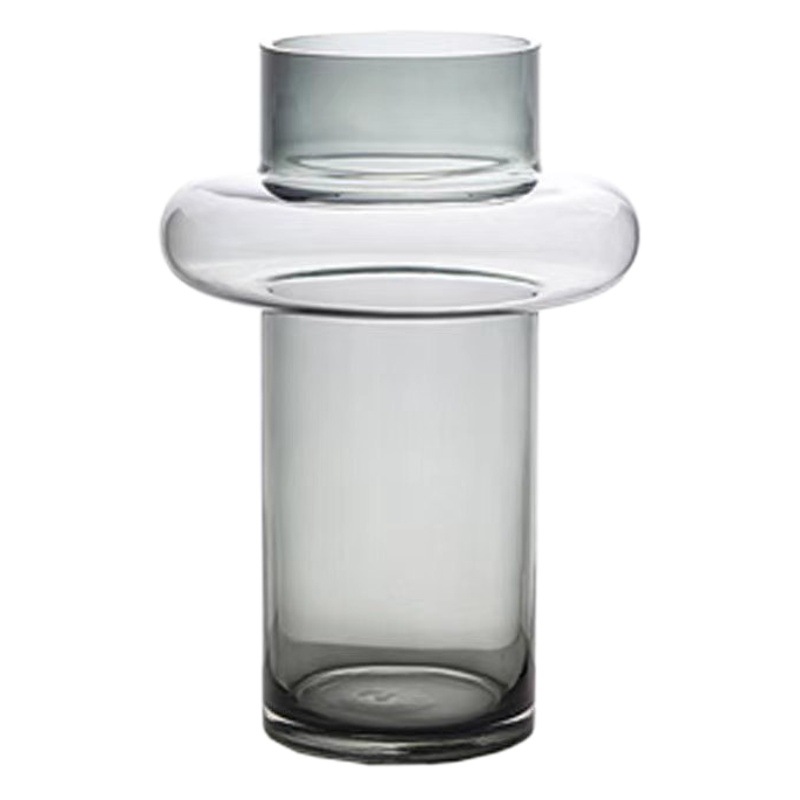 Luz de lujo de alto grado pequeño florero de cristal de la cintura sala de estar arreglo floral Lily Rose rico bambú flor decorativa dispositivo