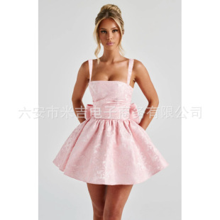 Foreign Trade New Style Suspender Women's Sexy Slim Tube Top Short Dress Banquet Party European and American Elegant Evening Dress