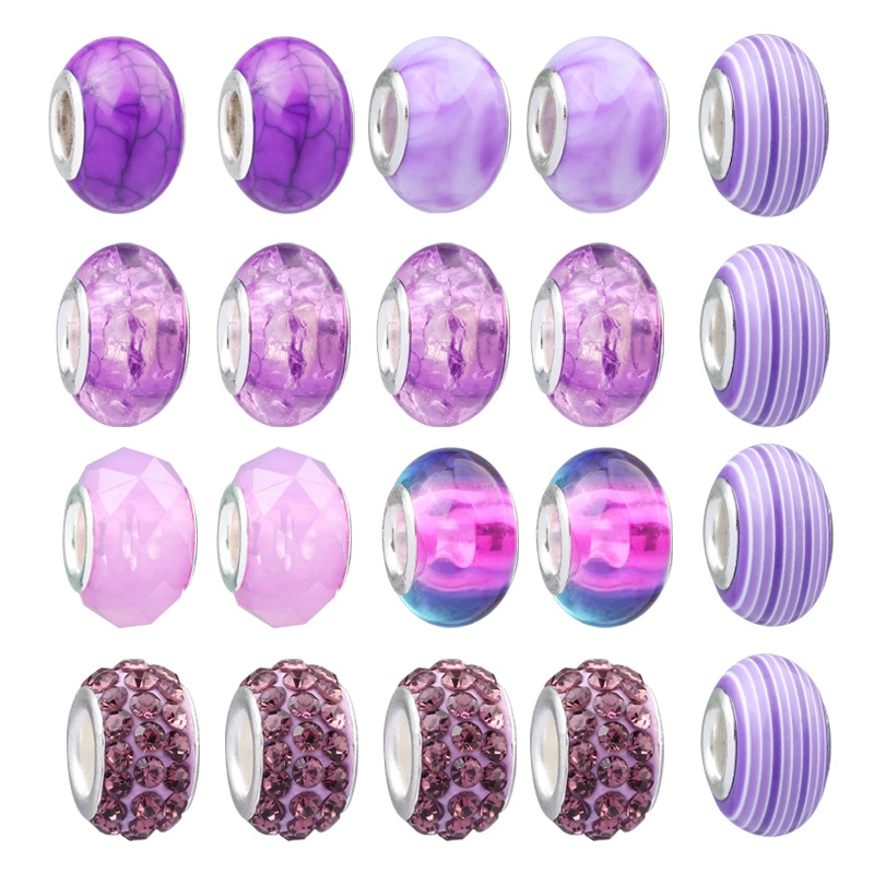 Purple set handmade, bead bracelet, gift box, Amazon