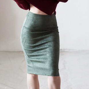 women Pure color split suede skirts high skrits����Ů����ȹ