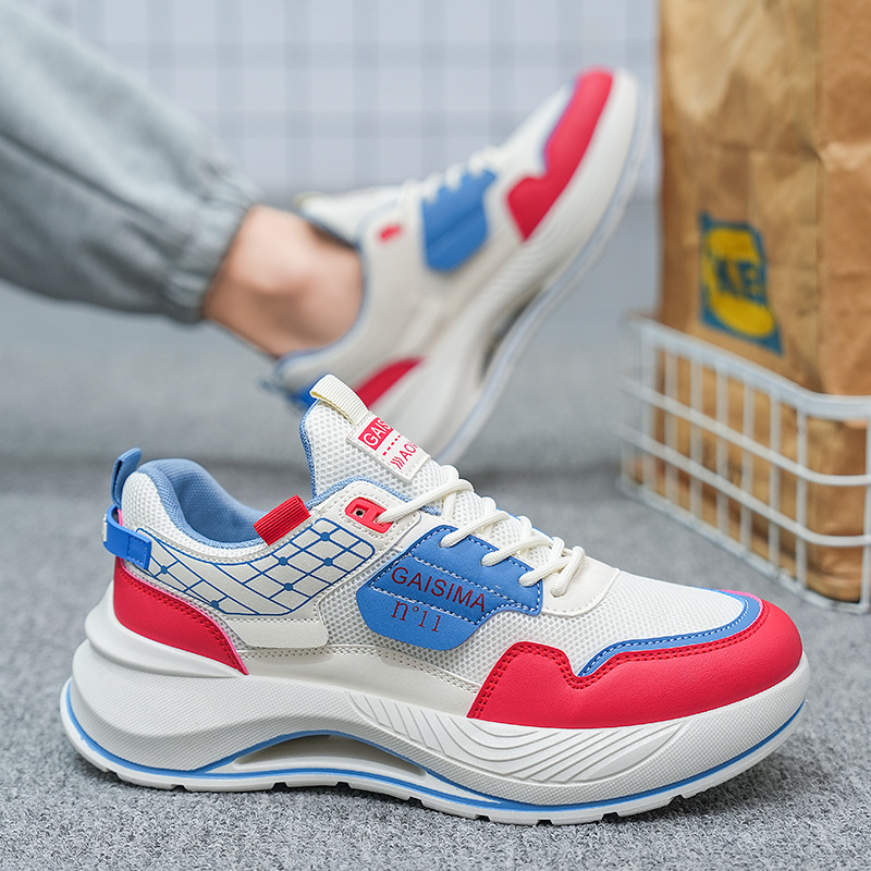 Zapatos de hombre 2025 nuevos zapatos deportivos para estudiantes zapatos casuales transpirables de malla zapatos de moda de suela suave 45 zapatos para correr al aire libre de gran tamaño