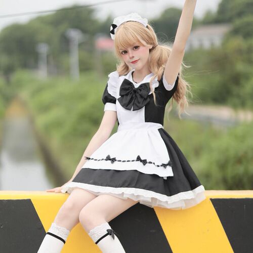 Japanese sweet and cute pink and white maid outfit cosplay Lolita lolita two-dimensional soft girl maid uniform