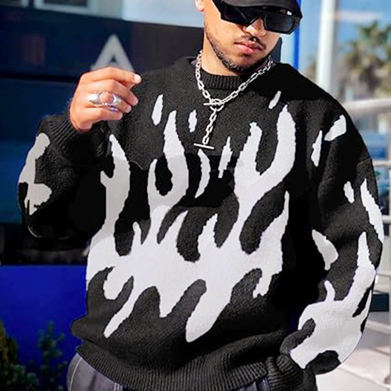 (Cross-border trading), autumn demi-season knitted sweater with a round collar, Amazon, oversize