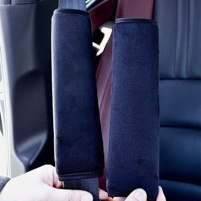 Seatbelt shoulder pad protector for car use, anti-chafing and anti-pressure, soft and comfortable canvas shoulder pad (Seat belt shoulder pad) - plush-seatbelt-shoulder-padone-piece