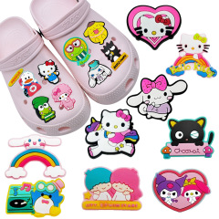 Sanrio Hole Hole Shoes Flower Shoe Clip Removable DIY High-End Decorative Card Clip Accessory PVC Patch Amazon