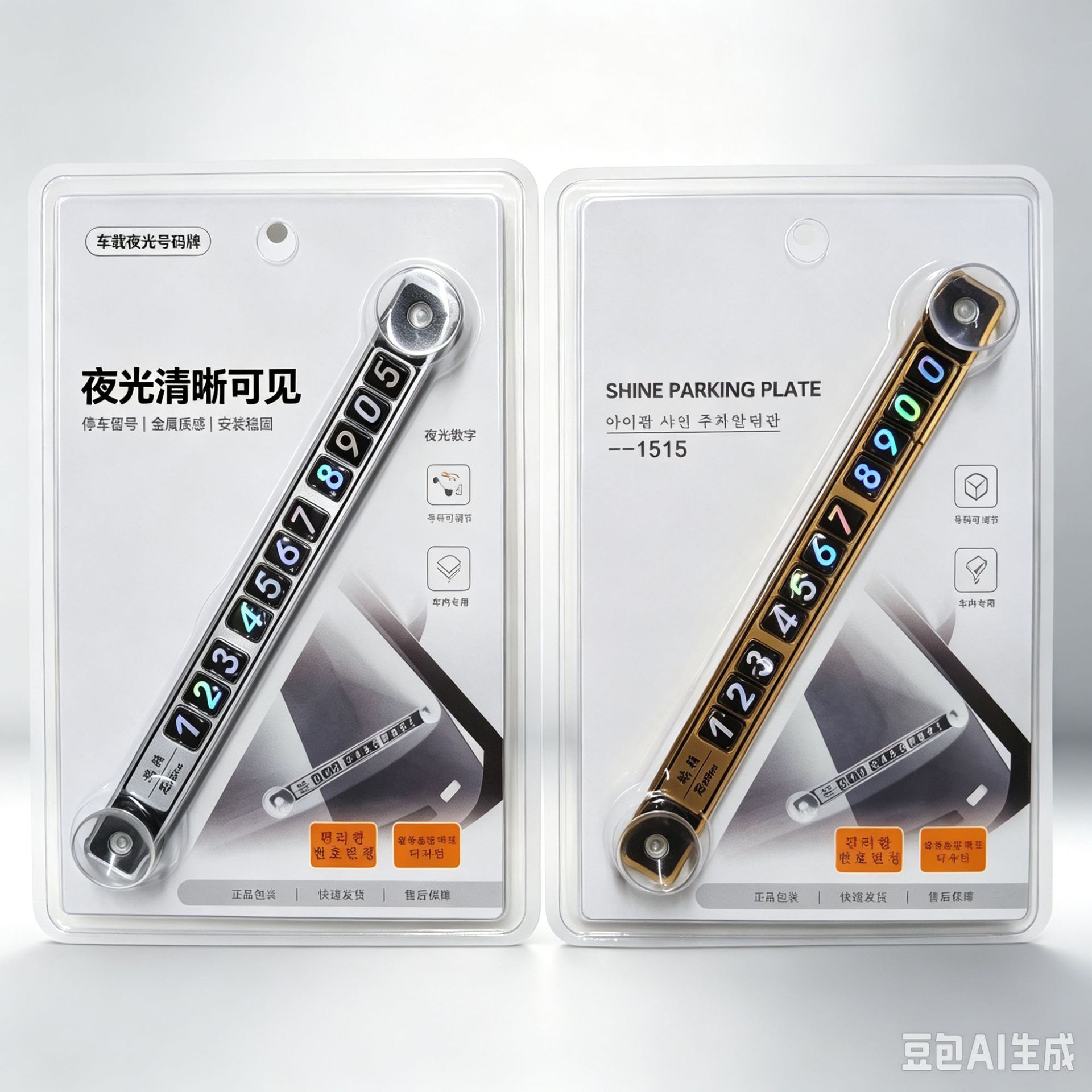 Temporary parking sign with phone number, metal personalized luminous mobile phone holder, high-end car accessory