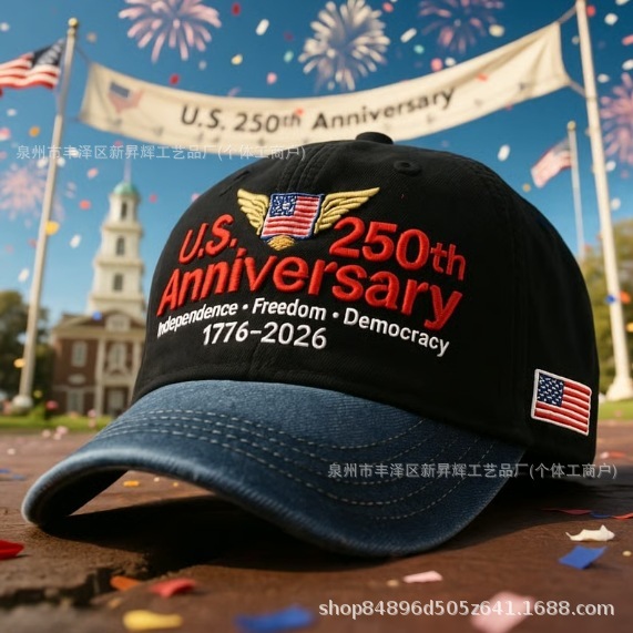 国境を越えた米国 250周年記念レトロウォッシュキャップ 250周年記念レトロキャップ|undefined