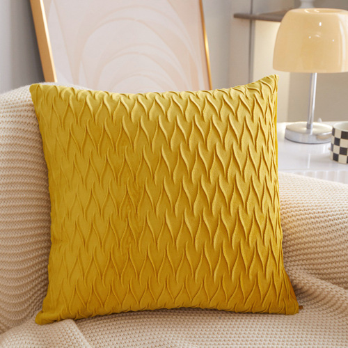 Solid color crumpled Dutch velvet striped solid color pillow decoration sofa office cushion bedside backrest home pillow
