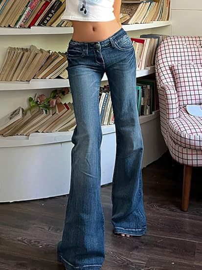 Vaqueros acampanados mujer estilo vintage corte slim denim_voghion.com