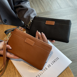 Genuine Leather Handbag Women's Small Bag 2025 New Style Can Hold Mobile Phone Cowhide Hand Coin Purse High-End Large Capacity