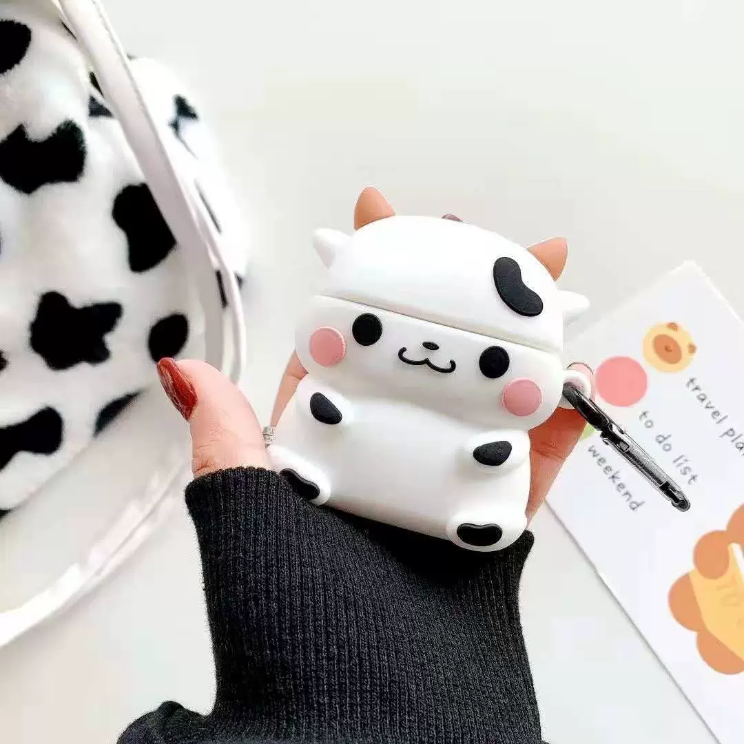 Защитный силиконовый чехол (Apple AirPods 1/2/Pro/3), милый 3D мультяшный брелок-накладка