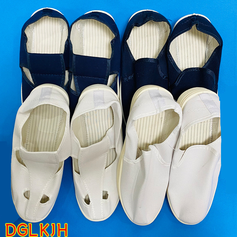 防静电鞋四眼鞋无尘中巾鞋车间净化男女PU防滑PVC耐磨四孔工鞋