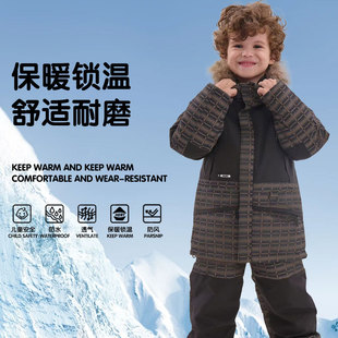 Cross-Border Children's Ski Clothing Men's Suit Winter Outdoor Ice Sports Warm Jacket Windproof and Waterproof Mountaineering Suit