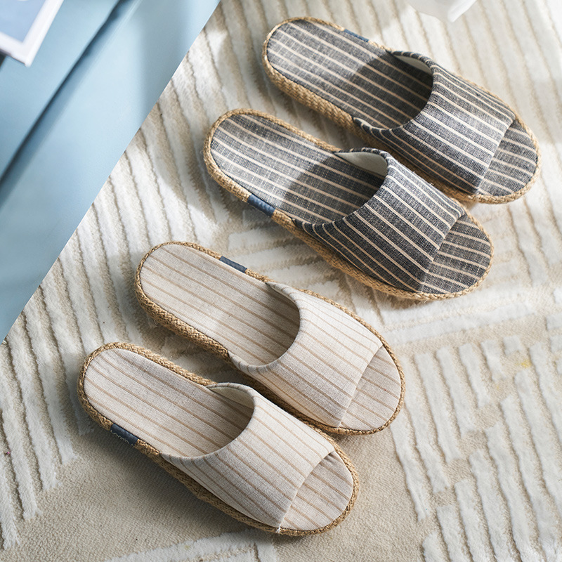 Amazonas zapatillas de lino para mujeres de verano interior antideslizante para el hogar tela de algodón lino zapatillas frías para hombres de primavera y otoño