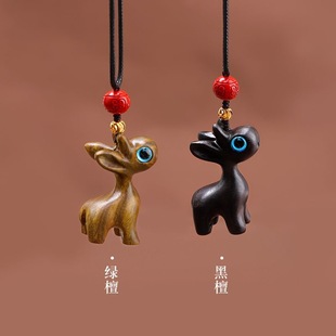Ebony Deer Necklace Long Literary Retro Sweater Chain Niche Versatile Pendant Cute High-End Autumn and Winter New Style