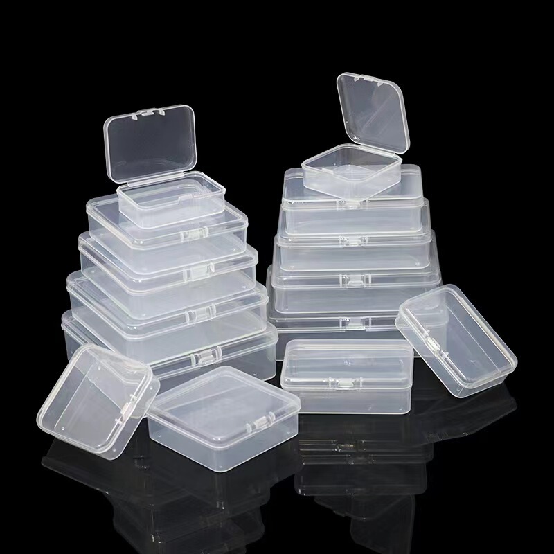 Transparent PP plastic bait small square rectangular box hardware jewelry fishhook packaging flip one-piece storage empty box Transparent PP plastic bait small square rectangular box hardware jewelry fishhook packaging flip one-piece storage empty box