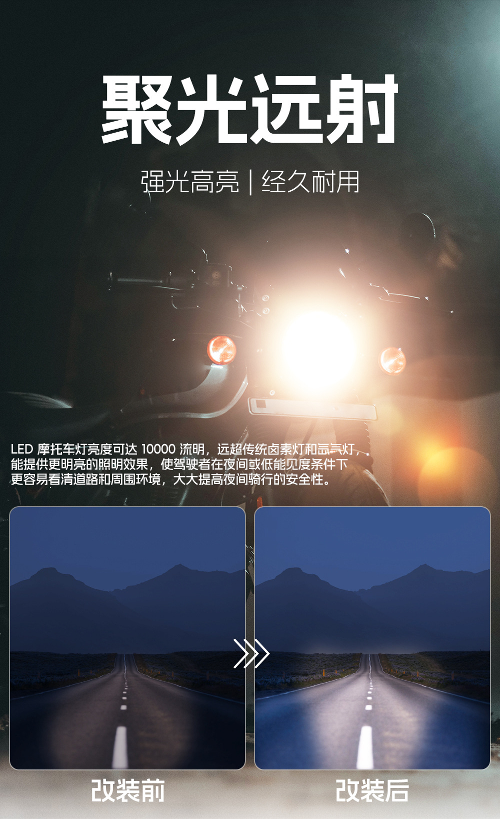 Cross-Border High-Brightness Motorcycle Electric Vehicle Led Paving Headlight H4 Ba20D P15D Yellow and White Two-Color Modified Car Light