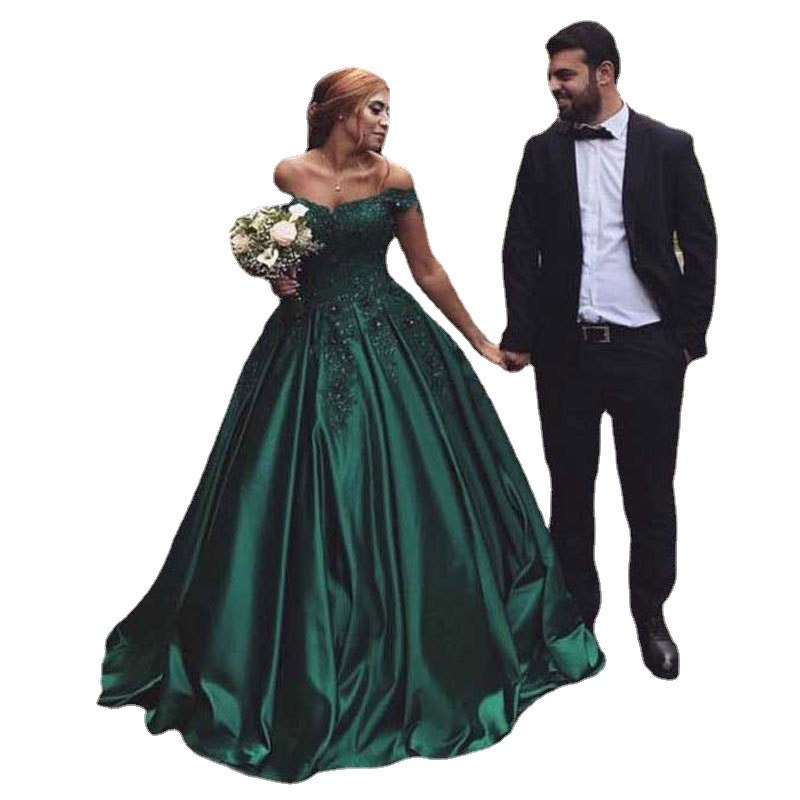 Comercio exterior europeo y americano Amazon AliExpress deseo nuevo encaje apliques con cuentas vestido de noche vestido largo