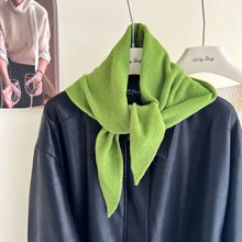 英国原单小众品牌三角巾含羊绒小围巾女秋冬季舒适亲肤护颈小围脖