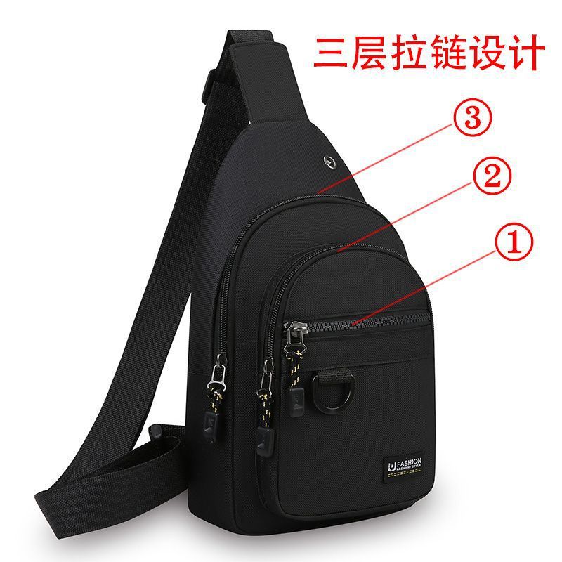 Travel Bag Multi-Layer Water-Repellent Oxford Cloth New Casual Chest Bag Sports Fashion Crossbody Bag Single Shoulder Men's Cc