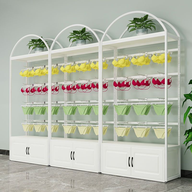 内衣店货架文胸内裤展示架靠墙睡衣展示柜服装店金色置物架可调节