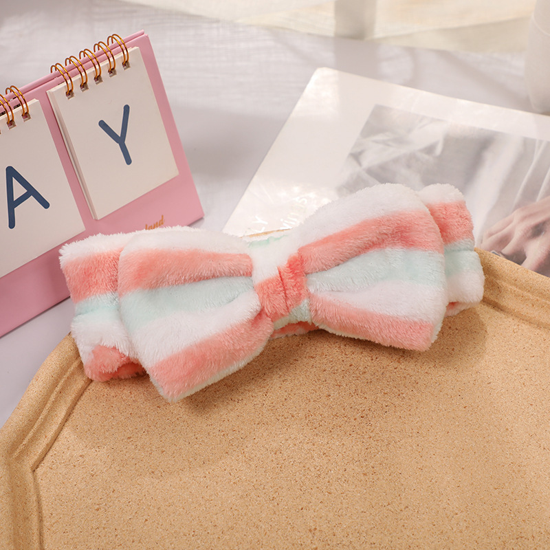 Arco banda de pelo al por mayor de las niñas de color sólido todo partido de maquillaje absorbente de sudor-limpieza lavado de cara correa de muñeca de franela banda de pelo