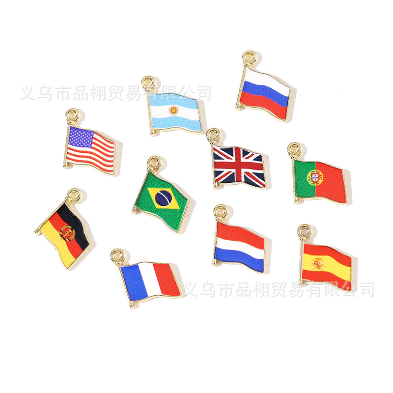 跨境世界各国合金飘形国diy吊坠配件手机链耳环钥匙扣挂件手工