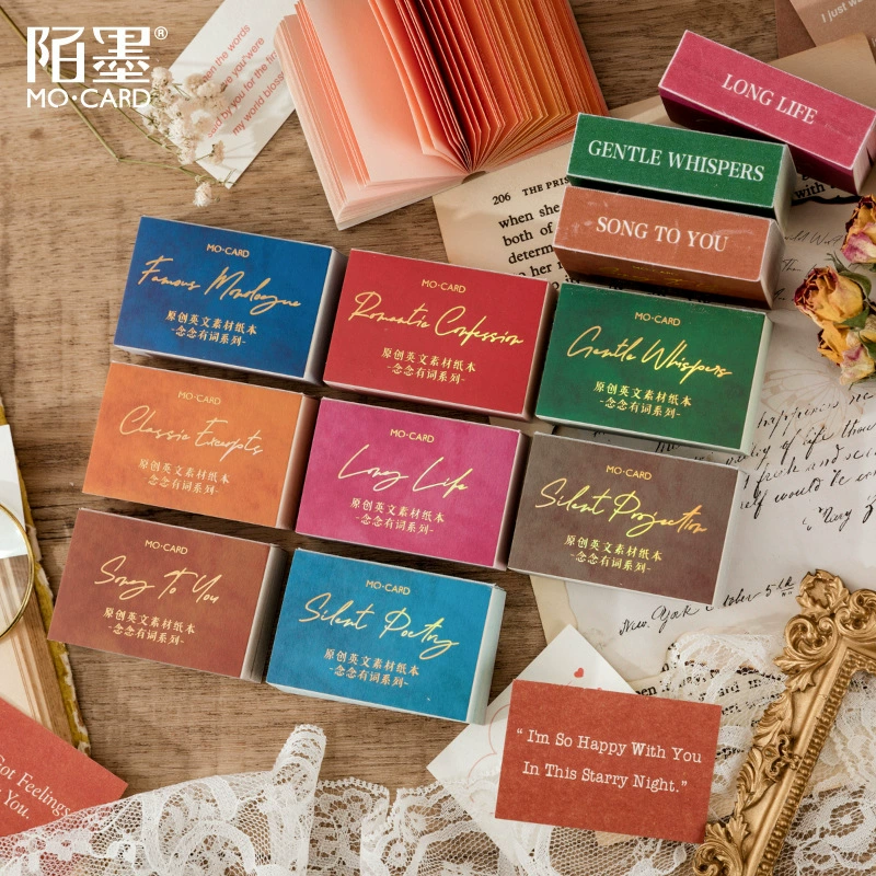 Пение слов серии Mo чернила светлая бумага английский материал этот Ретро ручной счет DIY декоративная бумажная подложка 100 листов