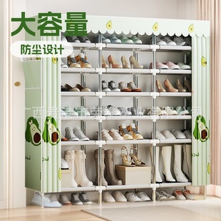 Steel Pipe Shoe Rack for Home Entrance, Simple Shoe Cabinet for Dormitory, Large Capacity, Reinforced, Thickened, Dustproof, Multi-Layer Storage for Rental Housing
