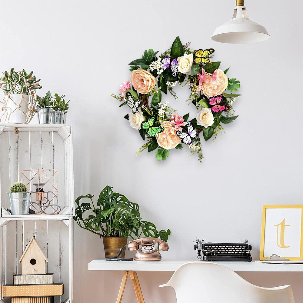 Amazon flor floral artificial decoración festiva de boda simulación peonía brotes de té floral puerta delantera casa colgar puerta transfronteriza