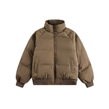 厂家直销2025冬季加厚保暖立领棉服男女潮牌纯色情侣休闲棉衣外套