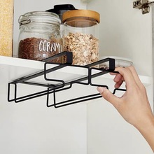 HC日式双排红酒杯架免打孔卡夹式倒挂高脚杯悬挂葡萄酒红酒收纳