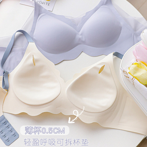 Wire-free, seamless, comfortable gel strip soft support bra for small breasts, no cup slipping, wire-free bra for women