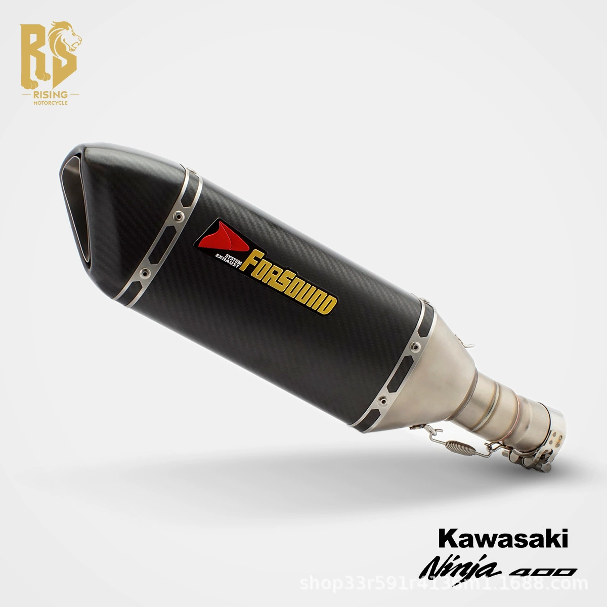 Выхлопная труба мотоцикла RS подходит для модифицированной Kawasaki Ninja 400 PUPPY из углеродного волокна, средняя часть хвоста 2017-23 гг.