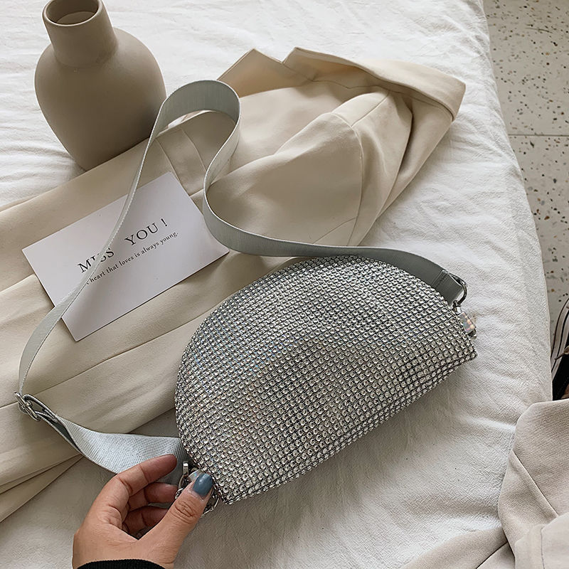Sac bundy de célébrité d'Internet pour femmes 2023 nouvelle version coréenne polyvalente sac de poitrine en diamant brillant ins mode sac à bandoulière à bandoulière unique sac de taille_voghion.com
