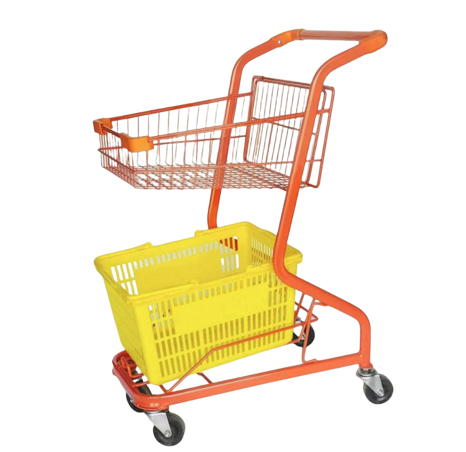 Carrito de compras de supermercado de doble capa, carrito de bar, carrito KTV, carrito rosa, máquina de muñecas.