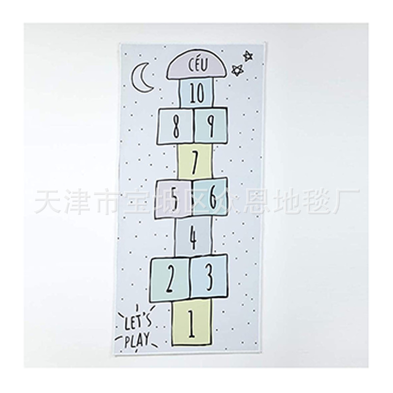 Cross-border Rayuela de dibujos animados al por mayor alfombra de piso de la habitación de los niños Juego alfombra de escalada estera educativa de educación temprana