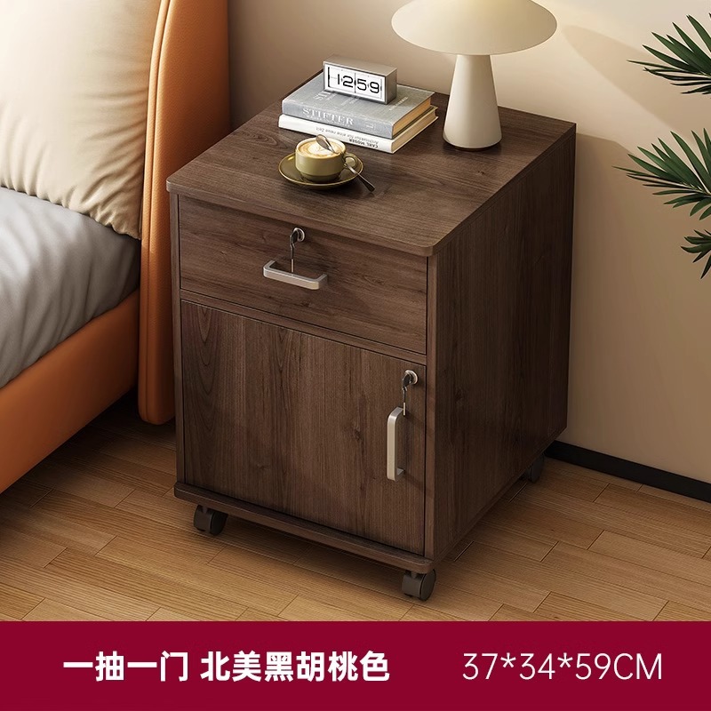 Tabernita de cabecera con cerradura móvil armario de almacenamiento del dormitorio doméstico armario de almacenamiento simple y moderno pequeño armario de cabecera