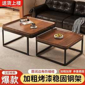 实木茶几客厅家用岩板现代简约小户型新款折叠方形极简组合茶几桌