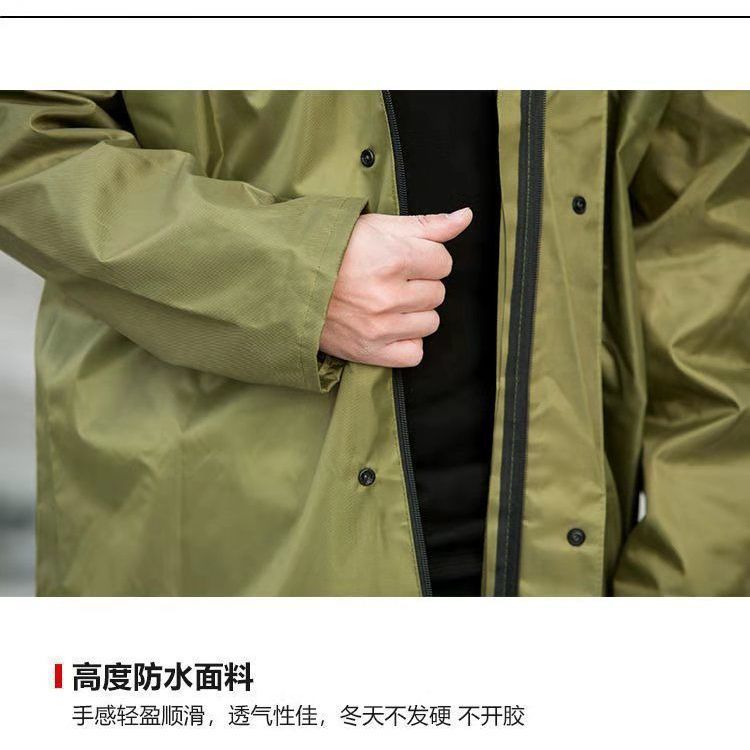 비옷 긴 윈드 브레이커 비옷이 두꺼워지고 살찐 남녀 성인 한 몸 야외 방수 작업 노동 보호 비