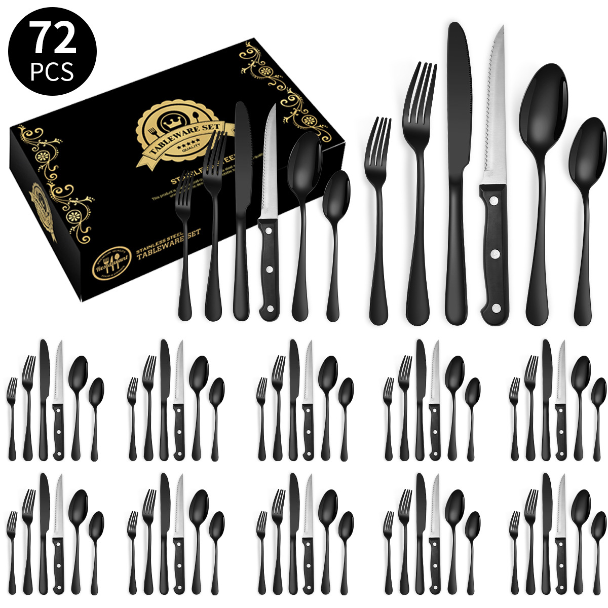 블랙 72 장 세트/12 분