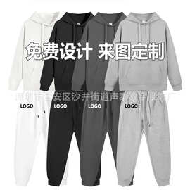 跨境亚马逊欧美秋冬款卫衣套装男士休闲重磅涤棉套头卫衣定制图案